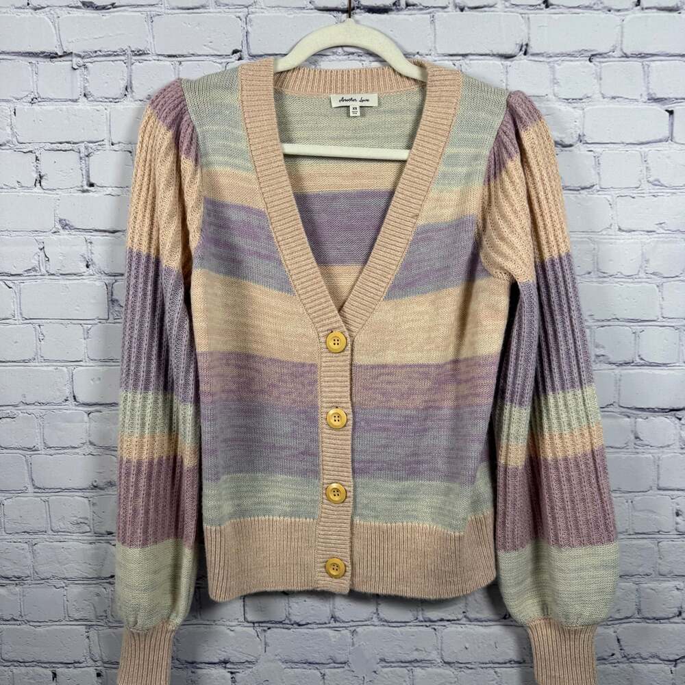 Another Love Pastel Cable Weave Cardigan Size XS